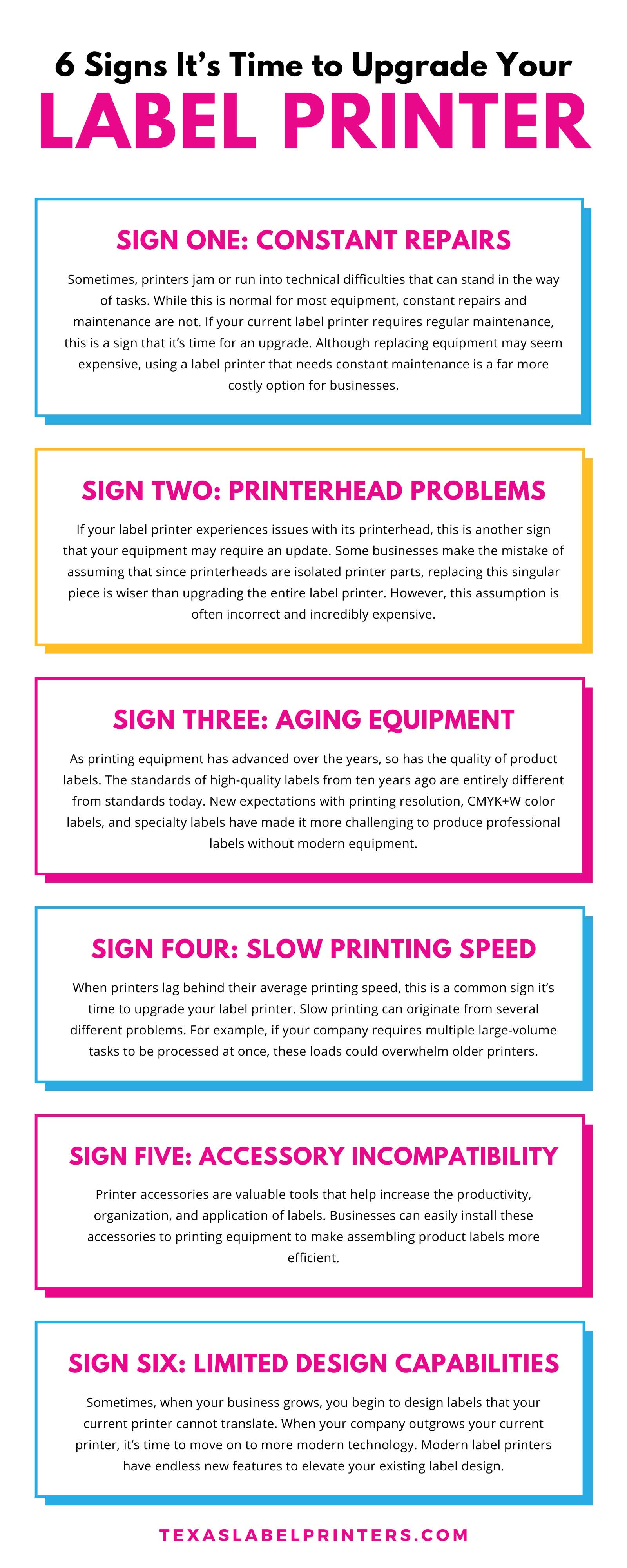 6 Signs It’s Time to Upgrade Your Label Printer Infographic