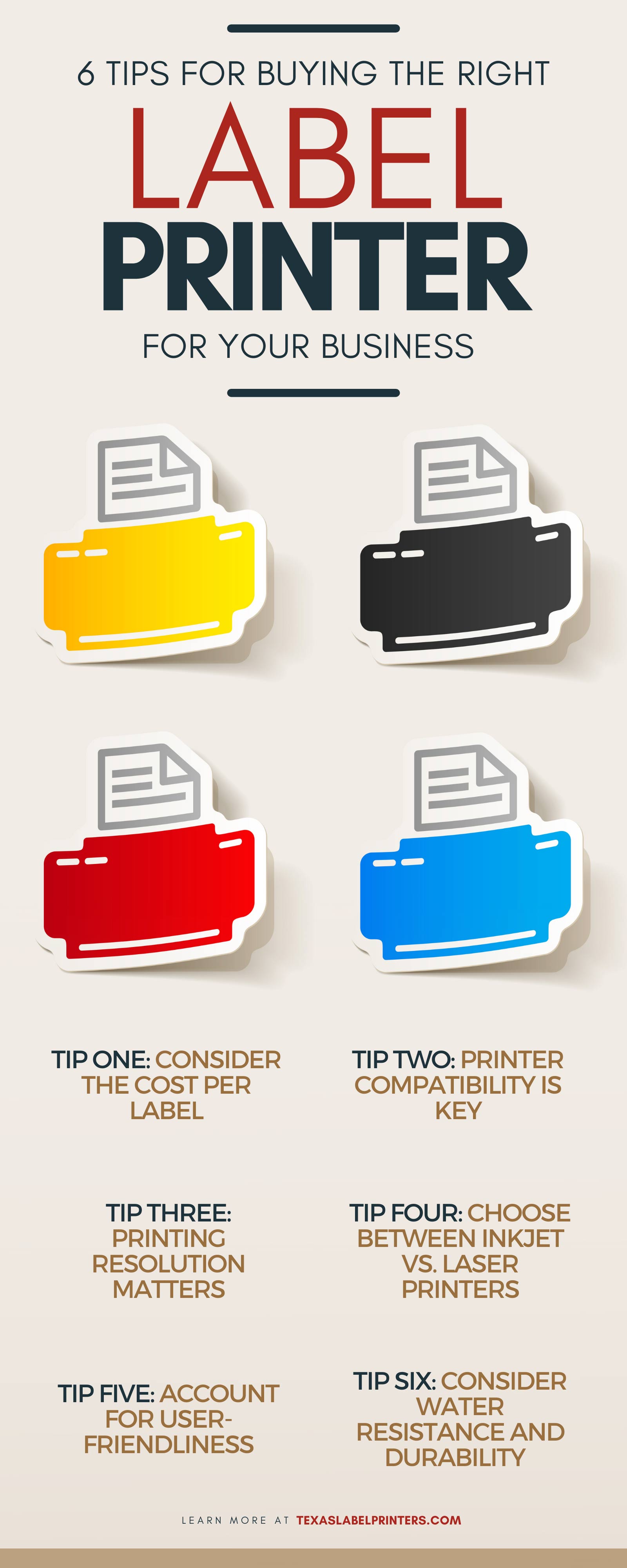 6 Tips for Buying the Right Label Printer for Your Business Infographic