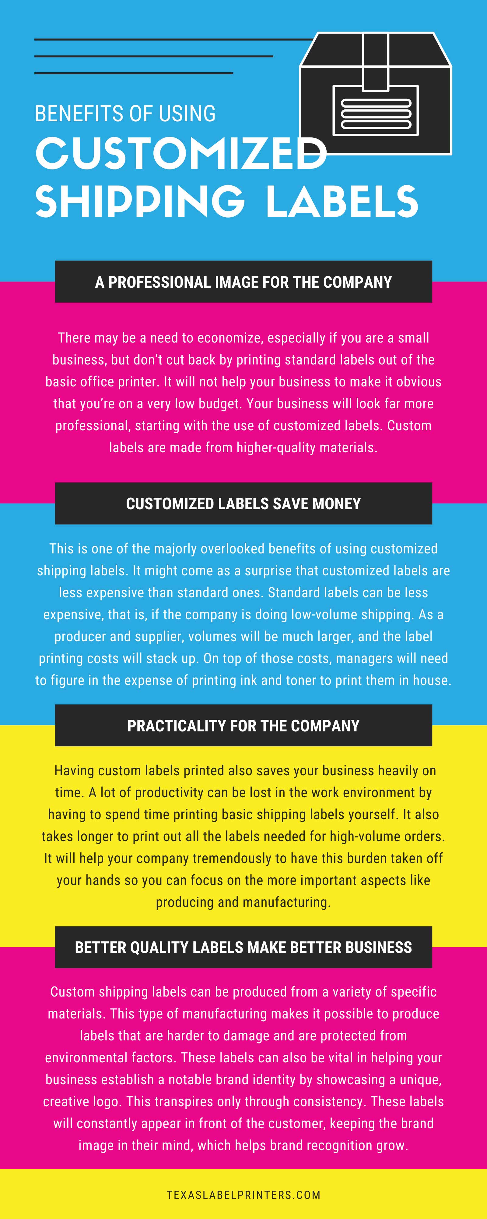 Benefits of Using Customized Shipping Labels Infographic