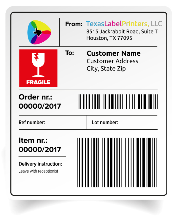 Custom Color Shipping Barcode Label