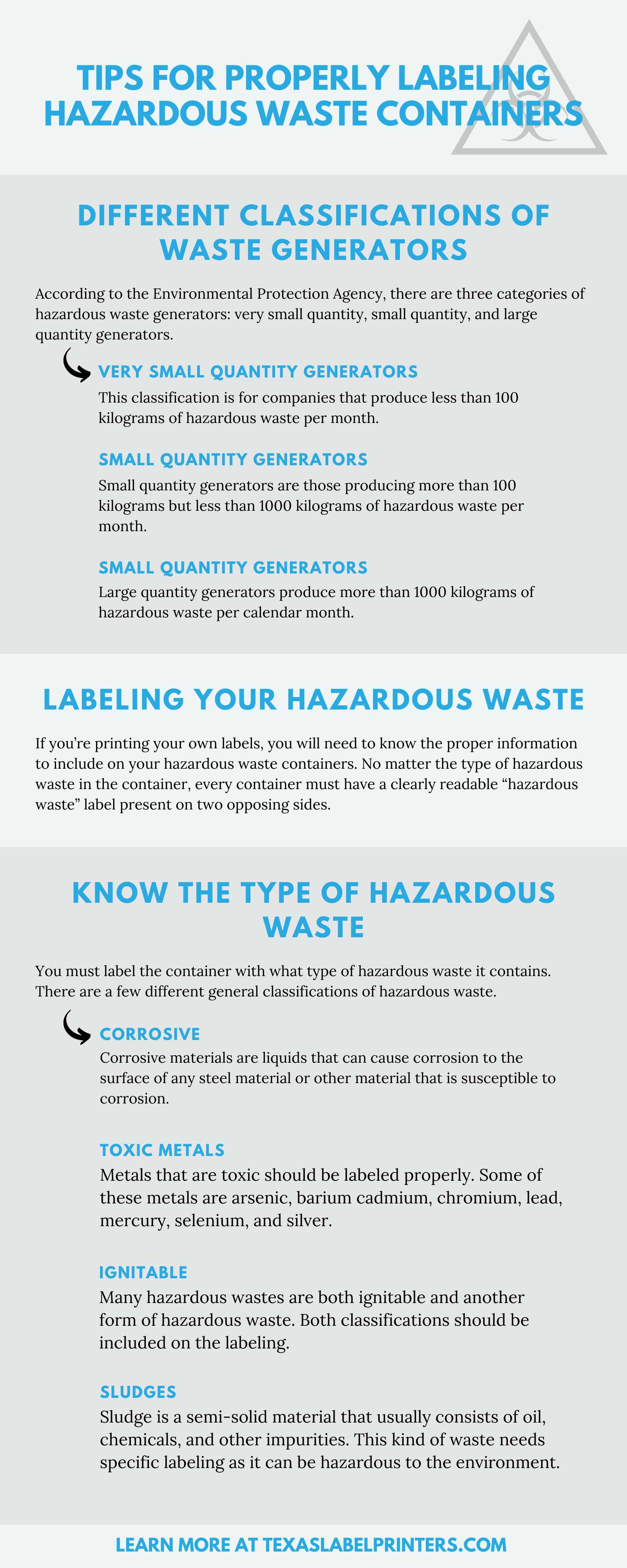 Tips for Properly Labeling Hazardous Waste Containers Infographic