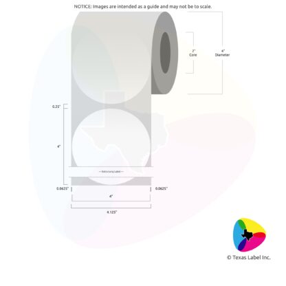 4" Circle Blank Label Roll 1-Across (2" Core / 4" Outside Diameter)