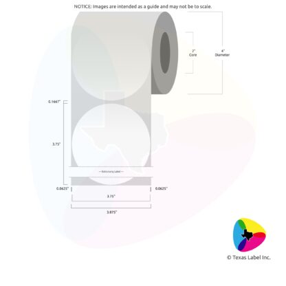3.75" Circle Blank Label Roll 1-Across (2" Core / 4" Outside Diameter)