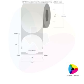 4.25" Circle Blank Label Roll 1-Across (2" Core / 4" Outside Diameter)