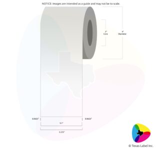 3.1" Continuous Blank Label Roll 1-Across (2" Core / 4" Outside Diameter)