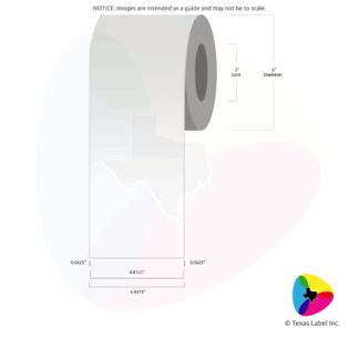 4.8125" Continuous Blank Label Roll 1-Across (3" Core / 6" Outside Diameter)