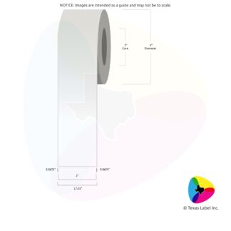 2" Continuous Blank Label Roll 1-Across (2" Core / 4" Outside Diameter)