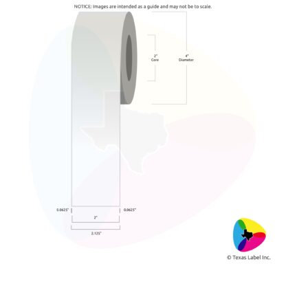 2" Continuous Blank Label Roll 1-Across (2" Core / 4" Outside Diameter)