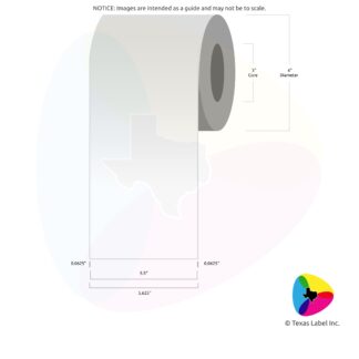 5.5" Continuous Blank Label Roll 1-Across (3" Core / 6" Outside Diameter)
