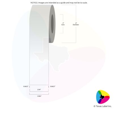 2.94" Continuous Blank Label Roll 1-Across (3" Core / 6" Outside Diameter)