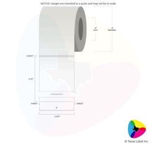 3" x 5.75" Rounded-Corner Rectangle Blank Label Roll 1-Across (2" Core / 4" Outside Diameter)