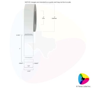 1.25" x 7" Rounded-Corner Rectangle Blank Label Roll 1-Across (2" Core / 4" Outside Diameter) includes Gap Perforation