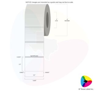 3.5" x 2.5" Rounded-Corner Rectangle Blank Label Roll 1-Across (3" Core / 6" Outside Diameter) includes Gap Perforation