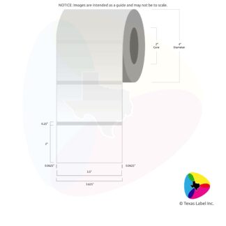 3.5" x 2" Rounded-Corner Rectangle Blank Label Roll 1-Across (2" Core / 4" Outside Diameter)