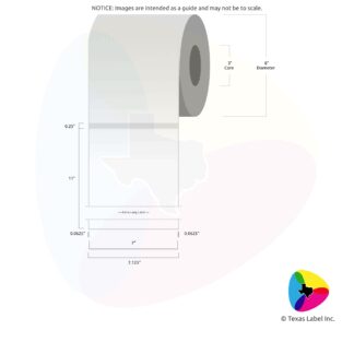 7" x 11" Rounded-Corner Rectangle Blank Label Roll 1-Across (3" Core / 8" Outside Diameter)