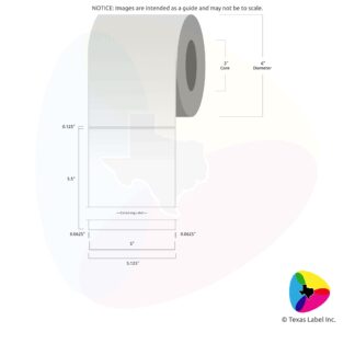 5" x 5.5" Rounded-Corner Rectangle Blank Label Roll 1-Across (3" Core / 6" Outside Diameter)