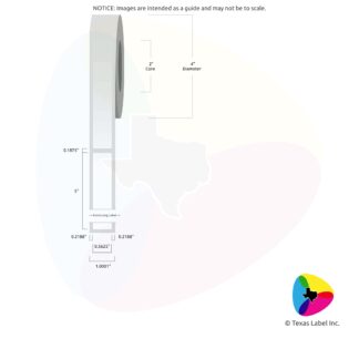 0.5625" x 5" Rounded-Corner Rectangle Blank Label Roll 1-Across (2" Core / 4" Outside Diameter)