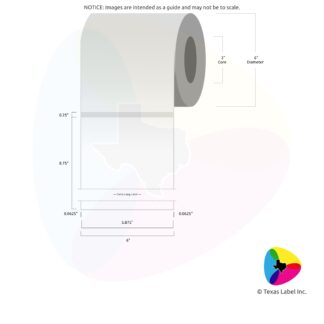 5.875" x 8.75" Rounded-Corner Rectangle Blank Label Roll 1-Across (3" Core / 6" Outside Diameter)