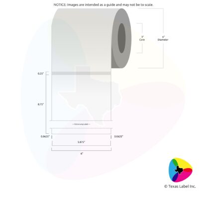 5.875" x 8.75" Rounded-Corner Rectangle Blank Label Roll 1-Across (3" Core / 6" Outside Diameter)