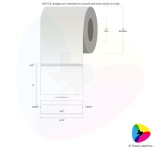 4.25" x 9" Rounded-Corner Rectangle Blank Label Roll 1-Across (2" Core / 4" Outside Diameter)