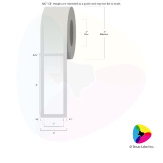1" x 3" Rounded-Corner Rectangle Blank Label Roll 1-Across (2" Core / 4" Outside Diameter)
