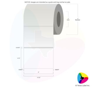 4" x 2.75" Rounded-Corner Rectangle Blank Label Roll 1-Across (2" Core / 4" Outside Diameter)