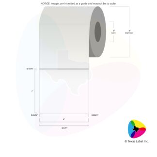 8" x 7" Rounded-Corner Rectangle Blank Label Roll 1-Across (3" Core / 8" Outside Diameter)