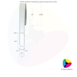 0.5" x 5.625" Squared-Corner Rectangle Blank Label Roll 1-Across (2" Core / 4" Outside Diameter)
