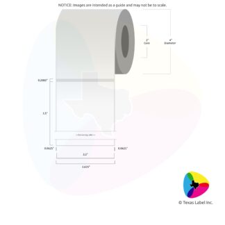 3.5" x 3.5" Squared-Corner Rectangle Blank Label Roll 1-Across (2" Core / 4" Outside Diameter)