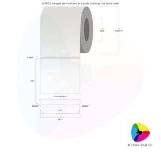3.3" x 5.5" Squared-Corner Rectangle Blank Label Roll 1-Across (2" Core / 4" Outside Diameter)